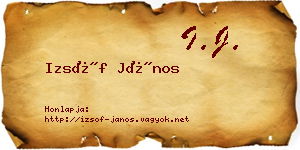 Izsóf János névjegykártya