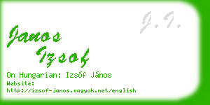 janos izsof business card